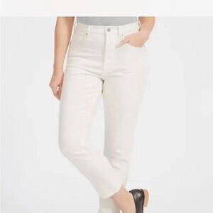 Everlane 90s Cheeky Straight Leg Jeans White Raw Hem Size 26‎